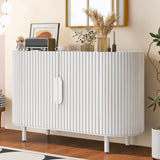 U-Style Curved Design Light Luxury Sideboard with Adjustable Shelves