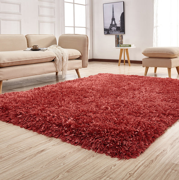 "Coral " Hand Tufted Shag Area Rug