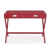 Red Computer Desk with Storage, Sturdy Table for home office