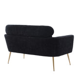 Black Modern Chenille Loveseat Sofa