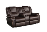 Hong Kong Power Reclining Loveseat made with Faux Leather in Brown