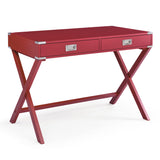 Red Computer Desk with Storage, Sturdy Table for home office