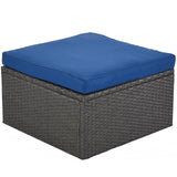 Outdoor Patio Daybed with Retractable Canopy. Wicker Furniture Sectional Seating with Washable Cushions, Backyard, Porch