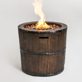 Concrete Round Propane Gas Fire Pit  Wine Barrel Fire Pit