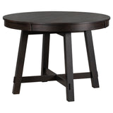 Round Extendable Dining Table with 16" Leaf Wood Kitchen Table (Espresso)