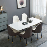 Sintered stone dinning table with 6 pcs Chairs - Carrara white color