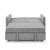 Loveseats Sofa Bed with Pull-out Bed，Adjsutable Back and Two Arm Pocket，Grey （54.5“x33”x31.5“）