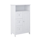 Bathroom standing storage cabinet with 3 drawers and 1 door-White