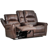 Leather Brown Reclining Loveseat sofa