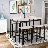 Dining Set, Bar Set, Dining Table with 4 Chairs, 5 Piece, with Counter and Pub Height