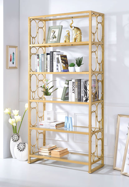 Bookshelf in Gold & Clear Glass