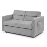 Grey Sofa with Pull-out Bed adjustable back and Two Arm Pocket