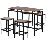 5-Piece Kitchen Counter Height Table Set, Dining Table with 4 Chairs