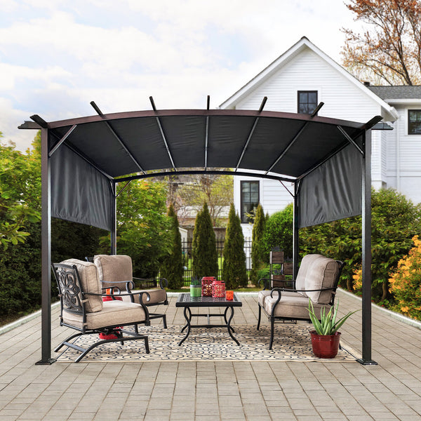 Grey 12 x 9 Ft Outdoor Pergola Patio Gazebo