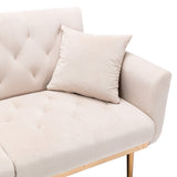 COOLMORE  Velvet  Sofa , Accent sofa .loveseat sofa with rose gold metal feet  and