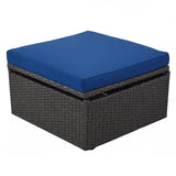 Outdoor Patio Daybed with Retractable Canopy. Wicker Furniture Sectional Seating with Washable Cushions, Backyard, Porch