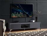 TV stand , LED, Gray & Chrome Finish