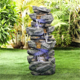 Resin Floor Rock Water Fall Fountain With Light