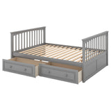 Full over Full Bunk Bed with Drawers, Convertible Beds