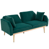COOLMORE  Velvet  Sofa , Accent sofa .loveseat sofa with rose gold metal feet  and  Teal  Velvet