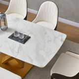 Sintered stone dinning table with 6 pcs Chairs