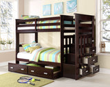 Bunk Bed (Twin/Twin & Storage) in Espresso color